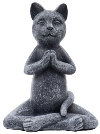 Hsthe Sea Meditierende Yoga Katzen Figur Resin Buddha Statue Katze Dekorative Sammlerfigur Für Zuhause Garten Dekoration