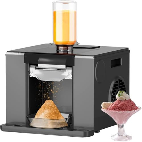 macchina tritaghiaccio elettrica, Macchina per ghiaccio a fiocchi neve, macchina per coni neve commerciale, macchina per ghiaccio tritato 60 kg/giorno, macchina per dessert con granita,Black