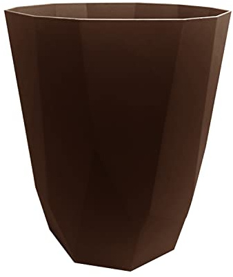 TENLITE Diamond Design 8L Waste Paper Bin – Elegant Plastic Trash Can with Non-Slip Base | Modern Open-Top Rubbish Bin For Home & Office – Ideal For Bedroom, Bathroom, Kitchen - (BROWN)