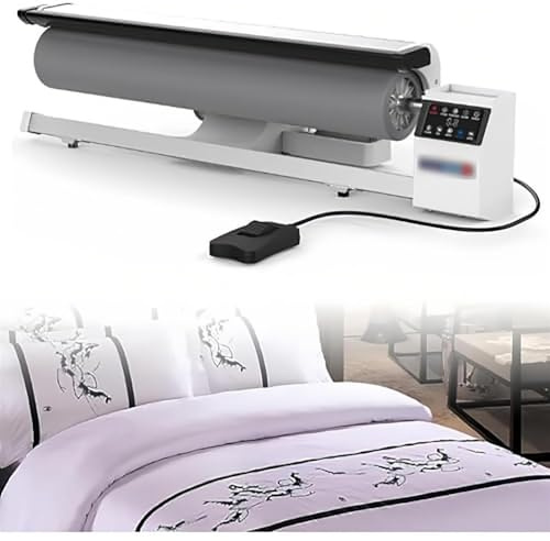 SAYEYBU Repasseuse Professionnelle à Rouleaux, avec Vapeur Continue Et PéDale, pour Un Entretien Efficace du Linge, du Linge D'HôTel Et des Draps,A