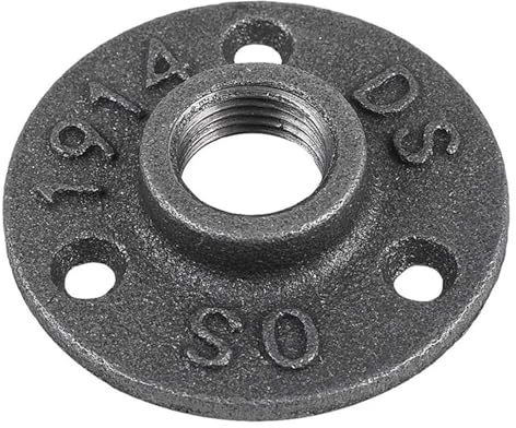 Flangia per tubi in ghisa malleabile da 1 pollice, flange per tubi industriali per tubi e raccordi filettati neri, 1 pezzo