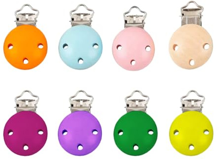 Clip Ciuccio Legno Clip, Ciuccio In Legno Clip, Clip Ciuccio Legno Di Bambino, 8 Pezzi Clip In Legno Per Ciuccio, Clip Ciuccio In Legno, 8 Colori