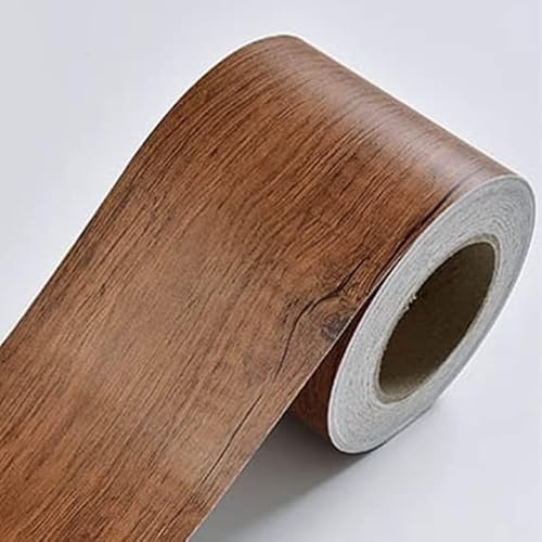 Marco de papel de pared autoadhesivo, Borde de papel tapiz autoadhesivo con veta de madera, línea de cintura, zócalo, multicolor, varios tamaños(Wood Ew,10mx10cm)