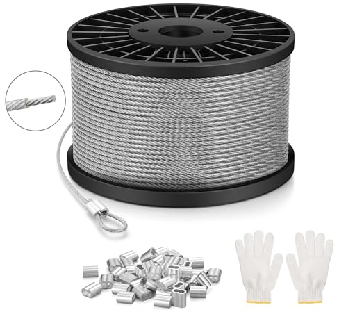 NZNSML Wire Rope Stainless Steel 3 mm, 50 M Wire Cable Heavy Duty