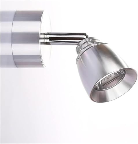 CXYWBD Luce a Parete Regolabile per Il Comodino testiera Lettura Lampada da Interno Spotlight di Lusso (Argento,)