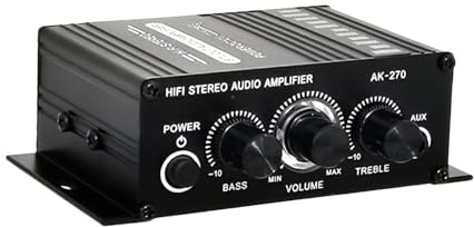GARIOUANS Amplificateur Audio Stéréo Mini Canaux avec Bass et Aigus Réglables pour Enceintes Passives Clair et Puissant Compact et Facile Utilisation