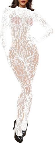 Bodystocking Esotico Donna Sexy Body Trasparente Schiena Scoperta Lingerie Rete Un Pezzo