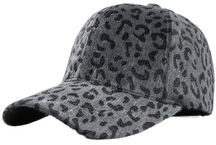 Generisch Live Cap Baseballkappe mit Leopardenmuster und Stickerei Baumwolle Mützen Herren Blau (Grey, 58)