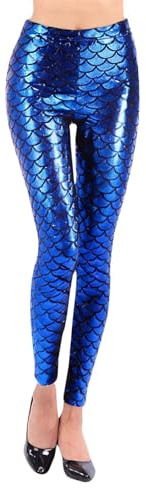 Bunte Leggings Damen MeerjungfrauLeggings Push Up Legging Meerjungfrauhose Meer-Jungfrau Fischschuppen Bedruckte Sport Leggings High Waist Leggins Slim Fit Booty Hose Skinny Pants MeerjungfrauKostüm