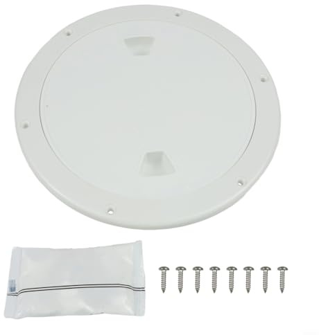 Trayneel Escotilla de inspección redonda antideslizante de ABS blanco con cubierta desmontable para yates y kayaks marinos, disponible en tamaños de 4 pulgadas, 6 pulgadas y 8 pulgadas para acceso a
