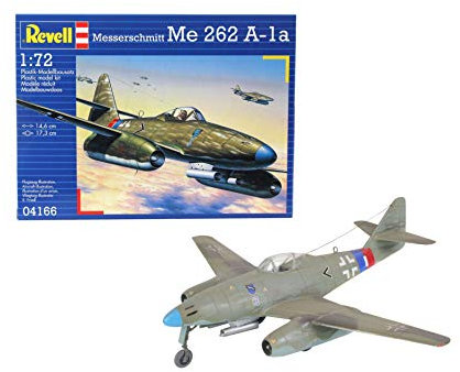Revell RV04166 Modellbausatz Flugzeug 1:72 - Messerschmitt Me262 A1a im Maßstab 1:72, Level 4, originalgetreue Nachbildung mit vielen Details, 04166