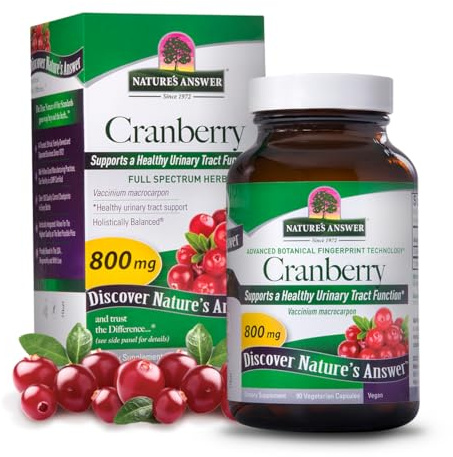Nature's Answer Cranberry Fruit | Dietary Supplement | Supports a Healthy Urinary Tract Function & Healthy Immune System | Vegetarian, Kosher Certified & Vegan 90 Capsules (2 pack)