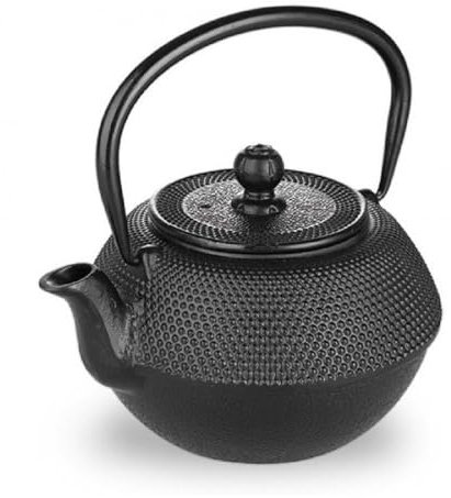 IBILI - Tetera hierro fundido Negra, 1.2 litros, Interior esmaltado, Apto para inducción