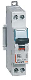 406773 Disjoncteur Legrand 10A unipolaire + neutre DNX3 - courbe C - 4,5/6kA - À vis - 1 module