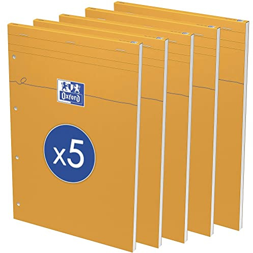 Oxford 100106292 Notizblock - Everyday A4+, blanko, 80 Blatt, 80 g/m², 5-er Pack, orange