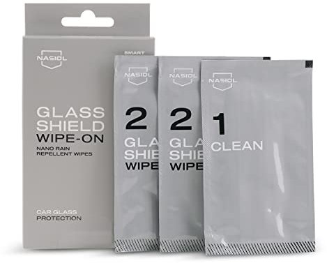 NASIOL LOVE & PROTECT THE ORIGINAL GlasShield Wipe-On Toallitas repelentes de lluvia para parabrisas , Nano Rain Repellent Wipes for Car