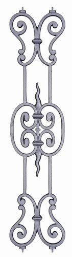 DECO FER FORGE Panneau en fonte 890X200 mm pour garde corps et appuis de fenètres