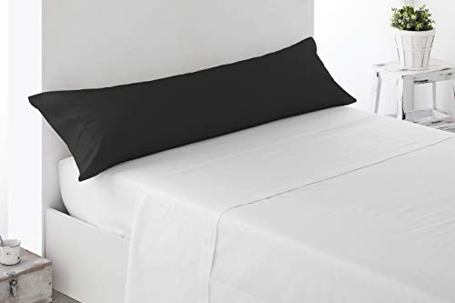 Miracle Home Funda Almohada, Suave y Cómoda, Algodón 50% Poliéster, Negro, Cama 105