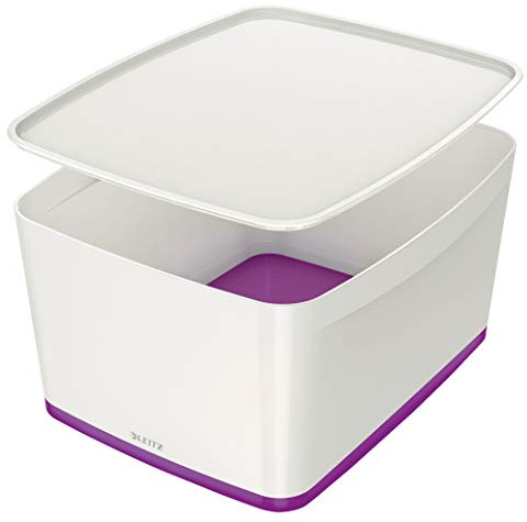 Leitz MyBox WOW Large with lid, Storage Box, Purple