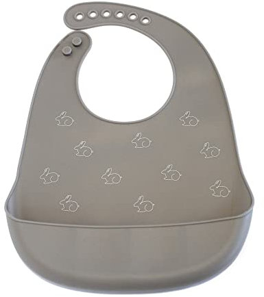 ohlivia Baby-/Kleinkind-Lätzchen - einfarbig (Cool Gray - Mrs. Rabbit)