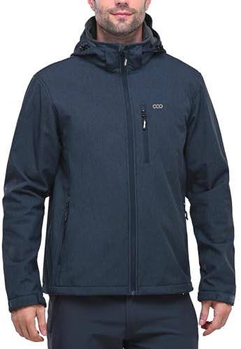33,000ft Chaqueta Softshell para hombre Impermeable Chaqueta de invierno Resistente al viento Forro polar acolchado Chaqueta funcional Chaqueta para exteriores para senderismo, ciclismo, camping, 4XL