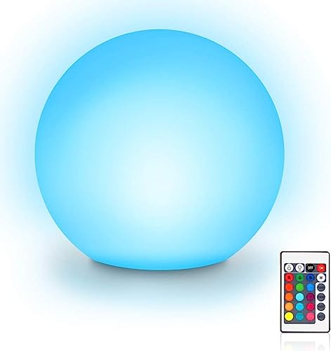 Zhonghua LED Ball Mood Light, 16 Color, 4 Light Modes, Rechargeable, Remote Control, Waterproof, 12CM