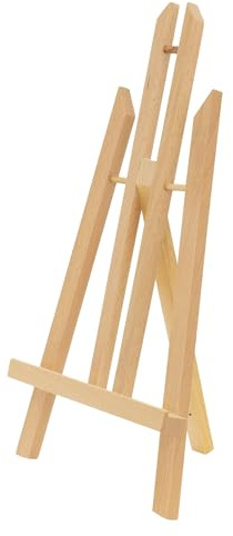 ECD Germany Cavalletto da Tavolo Pieghevole in Legno Regolabile - Mini per Dipingere su Tele e Telai Fino a 40 cm - Porta Quadri Portatile per Pittura e Mostre - Treppiede