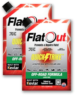 QuickStrike Tire Sealant - Off-Road Formula - New & Improved - Prevents Flat Tires - Seals Leaks - Contains Kevlar - Tubeless Tire Sealant - 32-Ounce Bag - Pack of 2