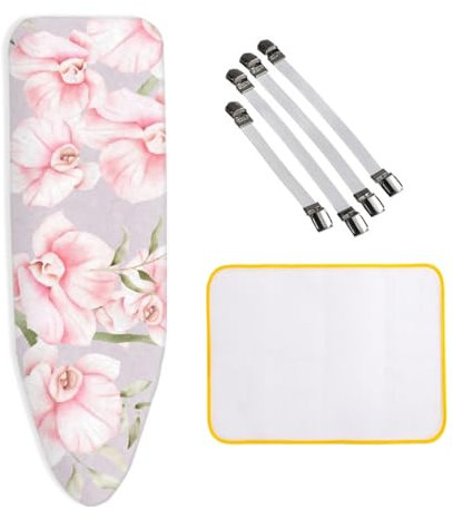 Housse de Table à Repasser, Avec 4 Clips, 1 Chiffon Anti-BrûLure, 160x60Cm