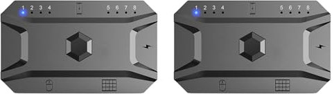 Janasiba 2X - Convertidor Bluetooth Hub USB 5.0, teclado y ratón con cable a adaptador de concentrador inalámbrico, compatible con 8 dispositivos para tableta, ordenador portátil, móvil