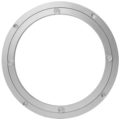 Plateau tournant robuste en alliage d'aluminium – Roulement à billes lisse – Anneau rotatif de 25,4 cm pour tables à manger, décorations de gâteaux, TV et expositions – 19,5 cm ID 25 cm OD, 8,5 mm de