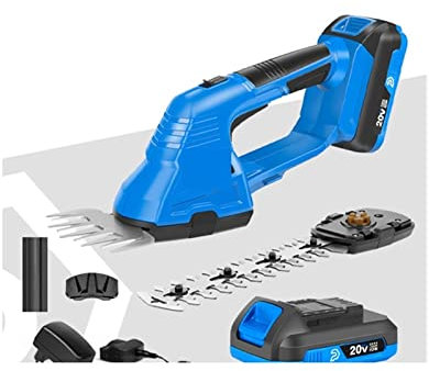 Cortasetos, cortadora de césped, Tijera Cortasetos Recortadora de setos eléctrica 2 en 1, cortacésped inalámbrico de 20V, podadora de batería, Herramientas de jardín, Tijeras, Recortadora de arbustos
