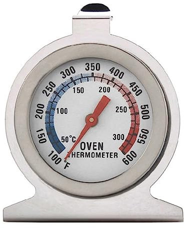 Silver Oven Thermometer 50-300°C/100-600°F, Oven Grill Fry Chef Smoker Thermometer Instant Read Stainless Steel Thermometer Kitchen Cooking Thermometer, Large Dial Kitchen Cooking Oven Thermometer