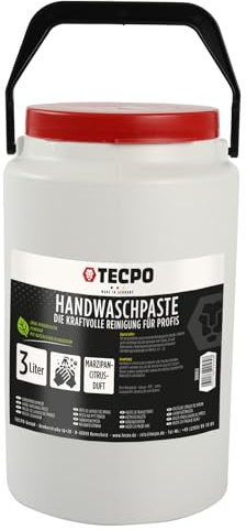 TECPO Pasta per lavaggio a mano, 3 litri, sapone per le mani, con profumo di agrumi, pulisce e nutre lo sporco ostinato delicato sulla pelle