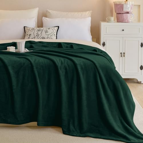 Swiftify Fleece Blanket King Size, Silky Flannel Fuzzy Blankets for All Season, Cozy & Lightweight, Great for Couch, Bed, Sofa, 108 x 90, Forest Green, King