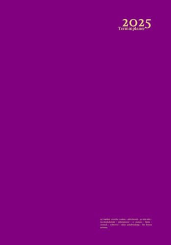Terminplaner 2025 a5: Lila - Vertikal 1 Woche 2 Seiten - Mit Uhrzeit - 30 Min Takt - Taschenkalender - Jahresplaner - 12 Monate - Klein - Deutsch - ... - Ohne Spiralbindung - Für Frauen & Männer.