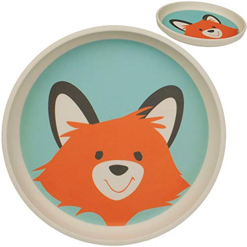 alles-meine.de GmbH Kunststoff - Teller - Fuchs & Waldtiere - BPA frei - Kunststoffgeschirr - Kunststoffteller - Kinderteller - Kindergeschirr - Geschirr Bamboo für Kinder - Mädc..
