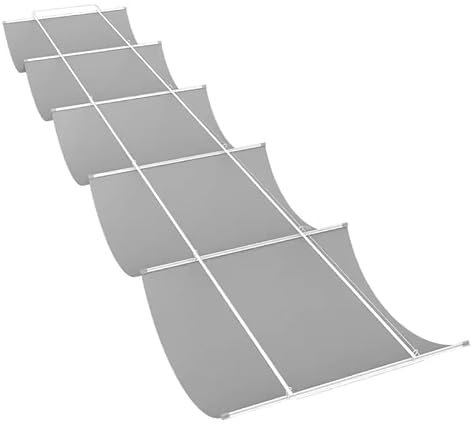 Baldacchino retrattile per pergola da esterno con tenda a onde a forma di U e hardware a rullo scorrevole, vela rimovibile per patio, terrazza, grigio, 119,4 x 200,7 cm
