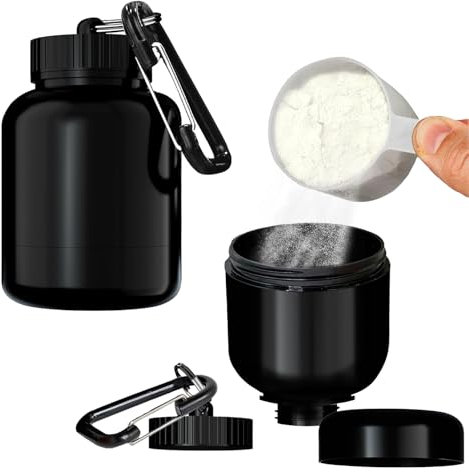 MaNeaz 2 Piezas 100Ml Mini Dispensador De Proteína En Polvo Proteinas Gimnasio Embudo De Proteína En Polvo Con Mosquetón Adecuado Para Proteína Portátil Para El Gym Fitness