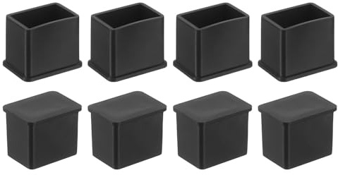 QUARKZMAN Cappucci per Gambe di Mobili in Plastica, 20x30mm, Nero, 8Pz | Protegge Pavimento E Gambe, Silenzioso, Antiscivolo, Aderisce A Rettangolari 20X30, Facile Da Montare, Resistente.