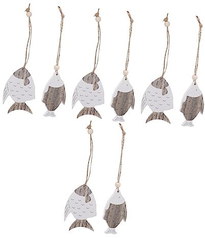Alipis 8stücke Teiliges Holzfisch-wanddekor Im Maritimen Stil Handgefertigte Wandkunst Für Wohnräume Garten Und Kinderzimmer Einzigartige Holzdekoration Für Sommerliche Atmosphäre