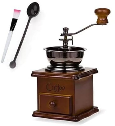 Macinacaffè manuale – Macinino manuale in legno vintage con anima in ceramica, macinacaffè retrò, macinatrice per spezie
