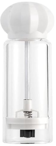 TOTIKI Pfeffermühle Acryl-Salz- Und Pfefferstreuer Mit Sichtbarem Flaschenkörper, Verstellbare Manuelle Salzmühle Und Pfeffermühle Pepper Mill(White,2pcs)