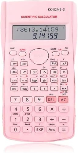 KK-82MS-D Calcolatrice scientifica portatile Calcolatrice con funzione scientifica di ingegneria con 240 funzioni Display a doppia linea per studenti scolastici Insegnanti Business Office (Rosa)
