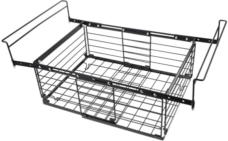 Lurrose Refrigerator Shelves Stackable Metal Hanging Basket for Fridge Cabinet Shelves Freezer Storage Bins Organiser