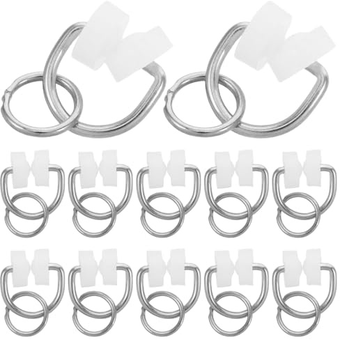 Veemoon Lot de 50 Crochets de Rideaux Coulissants en Métal Roulettes Silencieuses en Nylon pour Rails de Fenêtres de Camping-car, Supports Robustes, Glissement Fluide, Accessoires