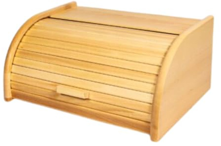 FORTENA Brotkasten Holz Natur Groß Rollbrotkasten Buchenholz 40 x 29 x 18 cm