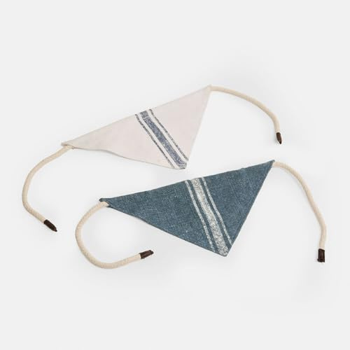 Loberon Pawera Foulard per Cani - in Iuta Naturale - Due Varianti di Colore marinare, Blu/Crema