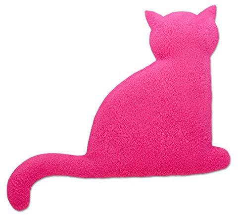 Leschi WÄRMEKISSEN lindert Rücken- und Bauchschmerzen / für Mikrowelle und Ofen / Körnerkissen für Damen, Kinder und Babys / Katze Minina, pink schwarz
