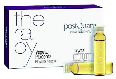 PostQuam - Pack de Ampollas de Placenta Vegetal Capilar - Tratamiento Anticaída para el Cabello - Estimula la Circulación y Previene la Caída Excesiva del Cabello - 12 Ampollas de 9 ml